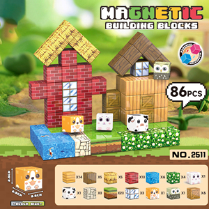 Nuovi Blocchi Magnetici da Costruzione a Tema Castello delle Principesse, Foresta, Neve e Ghiaccio con Blocchi di Grandi Dimensioni da 2,5 cm, Vendita all'Ingrosso - Product Image 5