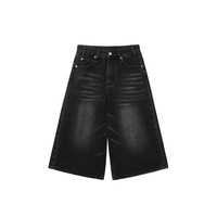 Vintage Denim Jeans Hommes Shorts Mi-Taille Trois-Quarts Baggy Pantalon Tissé D'été De Mode Couleur pour Les Jeunes Usage Casual
