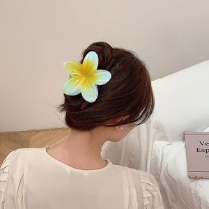 Hot Sale 4cm/8cm Hawaiian <b>Flower</b> Hair Claw Clips <b>Sweet</b> Women Girls Hair Accessories Gradient Candy Color Hair Claw - Product Image 3