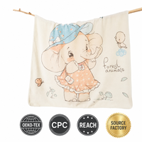 Manta de Bebé Tejida 100% Poliéster OEM ODM 80x100cm Antiácaros para Todas las Estaciones, Manta de Dibujos Animados Personalizada al por Mayor