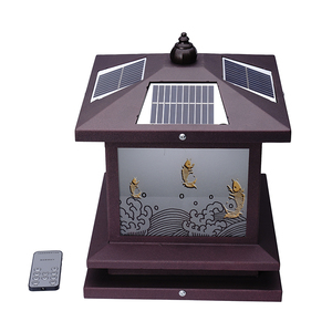 Outdoor Waterproof Garden Villa Fence Square Yard Post Cap Gate <strong>Light</strong> Iron Fence Post Solar <strong>Column</strong> Pillar <strong>Light</strong>
