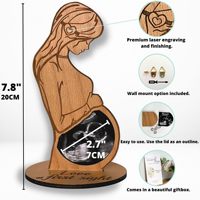 Vietnam enceinte maman échographie mémorial en bois artisanat ornement MDF cadre photo pour bébé naissance commémoration