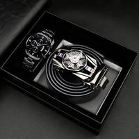 Ensemble de montre d'affaires pour hommes à envoyer à la clientèle Ceinture de montre avec la main Coffret cadeau