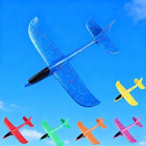 Avion en mousse à lancer à la main de 48 cm, jouet d'extérieur, planeur, jouet interactif familial parent-enfant, jouet pour enfants sans lumières - Product Image 1