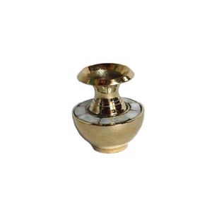 Florero de latón de nácar de alta calidad en polaco decoración del hogar florero de latón de Metal MOP incrustaciones hogar comedor sala de estar - Product Image 1