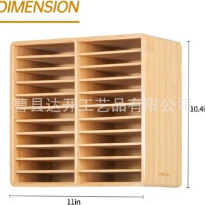 Wooden Marker <b>Storage</b> Rack Multi Tier Desktop Organiser For <b>Drawing</b> Pens Watercolor Brushes Stationery Holder 20 Capacity - Product Image 5