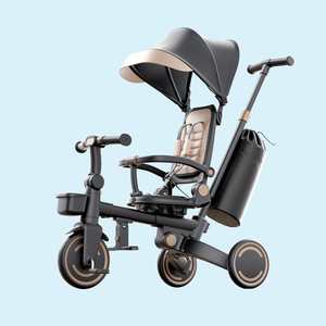 Tricycle bébé avec roues en PU absorbant les chocs, poussette, 9 modes, vélo d'équilibre convertible, trike 105 ° -145 °   Siège <span class=keywords><strong>inclinable</strong></span> pour les tout-petits de 6 mois à 3 ans - Product Image 1