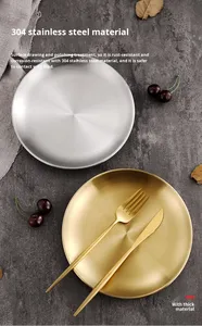 Plateau de rangement pour gâteaux et collations en acier inoxydable 304 de style coréen, doré, non toxique, écologique, durable, peu profond, avec logo personnalisé - Product Image 2