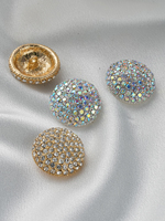 Incrustations de strass en cristal de style luxe faites à la main de 15mm 25mm lavables en Machine en gros en alliage de Zinc boutons métalliques placage