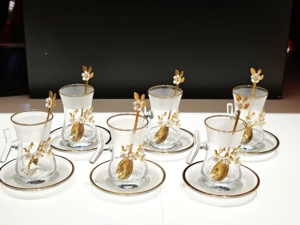 Ensemble de <span class=keywords><strong>tasses</strong></span> à espresso <span class=keywords><strong>transparentes</strong></span> de qualité supérieure 2026, résistantes à la chaleur, en verre, avec soucoupes, pour le café et le thé - Product Image 3