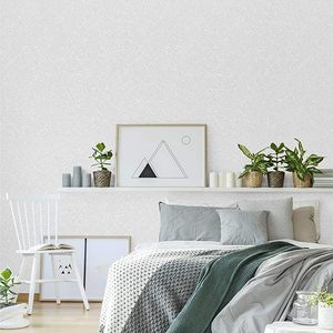 ORON <strong>Embossed</strong> <strong>White</strong> Textured <strong>Wallpaper</strong> Peel and Stick Self Adhesive Vinyl Silk <strong>Wallpaper</strong> for Wall Decoration 23.5 Inch X117inch - Product Image 3