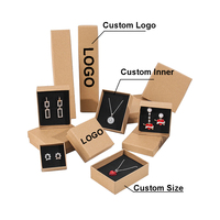 Boîte d'emballage en papier kraft pour bijoux, vente en gros, avec sac, pour collier, boîte à bijoux de voyage personnalisée de luxe