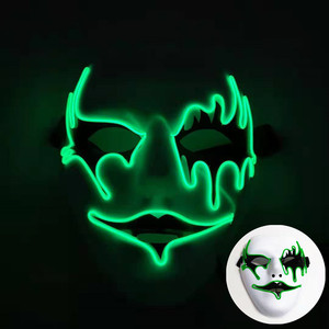 Nouveau Halloween en forme de V Vendetta Fox et Santa Claus Screaming Masque lumineux en plastique noir pour décorations festives - Product Image 4