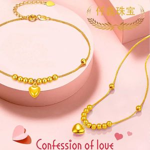 Xinfly Fine Jewelry Little Girl Fashion 18k Gold Simple <b>Bracelet</b> and Necklace <b>Set</b> for Woman - Product Image 4