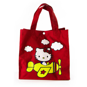Diseño de encargo al por mayor <span class=keywords><strong>rojo</strong></span> gato Kitty impermeable de PVC de poliéster de almacenamiento de bolsa de compras con botón - Product Image 6