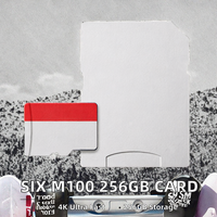 Kartu Memori Flash SIX M100 256GB, Kecepatan Baca 100MB/s, A1 U3 V30 4K UHD, Termasuk Adaptor Putih/Merah untuk Android