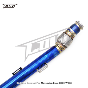 ท่อไอเสียแบบตรงรุ่นสำหรับ Mercedes-Benz E200/E300 W213 2.0T ปี 2017-2023 Boska ความหนา 1.2 มม. ไทเทเนียมสีน้ำเงิน น้ำหนักเบา แบบ Catback - Product Image 2