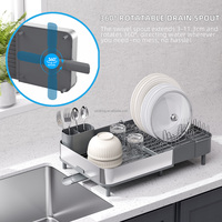 WIREKING Étagère de rangement multifonctionnelle en acier inoxydable, support extensible autoportant avec porte-couverts amovible pour cuisine domestique