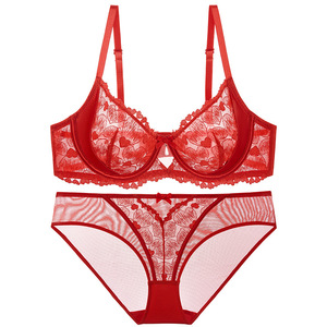 Vente flash - Ensemble de lingerie respirante à bretelles réglables ultra-fines, soutien-gorge sexy push-up pour femmes et sous-vêtements - Product Image 3