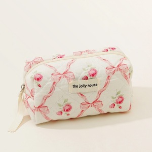 Ngọt Ngào Hoa Bông Bông Mỹ Phẩm Trường Hợp Màu Hồng Tăng In Du Lịch Vệ Sinh Cá Nhân Tổ Chức 3 Kích Thước Vẻ Đẹp Lưu Trữ Bộ Sưu Tập Trang Điểm Túi - Product Image 2