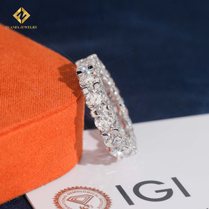 Anillo de Eternidad Unisex de Lujo con Diamantes Cultivados en Laboratorio, Forma Redonda, 5mm, Plata S925, Certificado IGI, para Compromiso o Boda - Product Image 1