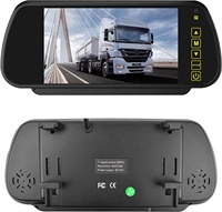 Monitor LCD a Color TFT de 7 pulgadas, espejo retrovisor para coche, pantalla inversa con botón táctil para DVD/VCR/cámara de marcha atrás de respaldo de coche
