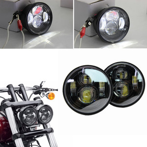 Phare de moto Fat Bob led <span class=keywords><strong>h4</strong></span>, feu avant de 4.65 pouces à faisceau haut/bas, avec DRL Fat Bob double Led - Product Image 6