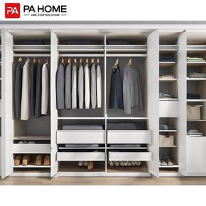 Pa MDF สีขาวสำหรับผู้หญิงตู้เสื้อผ้าบานเลื่อน<span class=keywords><strong>ประตู</strong></span>กระจกสำหรับเดินห้องนอน - Product Image 3