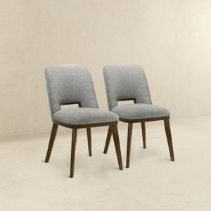 Ensemble de 2 chaises de salle à manger modernes en velours avec base en bois de noyer - Durables et écologiques pour les restaurants et les salles à manger à domicile - Product Image 4