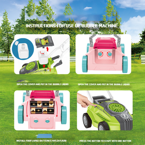 Zhorya Outdoor <strong>Lawn</strong> <strong>Mower</strong> Trolley Battery Operated <strong>Toy</strong> Bubble Machine Hand Push Bubble Blower <strong>Toys</strong> for Kids - Product Image 3