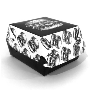 Hộp Đựng Bánh Hamburger Xúc Xích In Hình Tùy Chỉnh Bằng Giấy Kraft Gấp Nếp Dùng Một Lần Phân Hủy Sinh Học Hộp Đựng Thức Ăn Nhanh Ăn Trưa Mang Về - Product Image 2