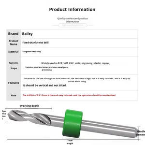 Broca helicoidal de carburo BEILI con vástago fijo para PCB, 0.2-3.0mm, vástago de 3.175mm para perforación de metal, PCB y máquinas de grabado CNC - Product Image 4