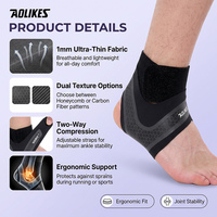 Attelle de cheville de compression Aolikes pour le football, la course, le jogging, le saut, attelle de cheville réglable pour adultes, hommes et femmes 7130