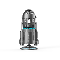 Ventilador de Escritorio AntarcChill Rocket con Humidificador, Luz RGB, Rotación de 180 Grados, Recargable, Rociador de Niebla, Regalo en Caja
