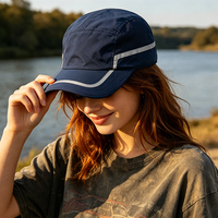 Casquette de sport en nylon respirant, imperméable et à séchage rapide, protection UV, bande réfléchissante, panneau latéral en mesh, bleu marine, randonnée