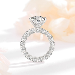 <span class=keywords><strong>Damila</strong></span> 4 Karat S925 Sterling Silber weiblicher Ring Fort geschrittener Vorschlag Sechs-Klauen-Mosambik-Design mit vollen Zirkon-Moissanit-Ringen - Product Image 3