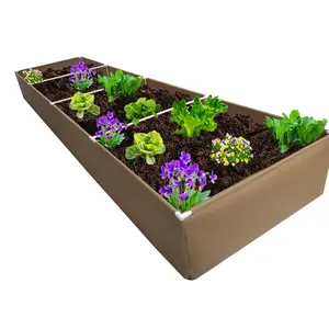 Polyester Material Raised Garden Beds With Plastic Pipe Frame For Planting Veggies