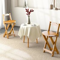 Tabouret de bar pliable en bois avec dossier, design pliable pour îlot de cuisine, bar à domicile