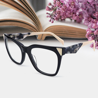 Lunettes optiques œil de chat pour femmes, montures en acétate unisexes de créateur, protection UV400, blanc orange, nouveau design tendance