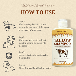 HODAF OEM ODM <span class=keywords><strong>Shampoo</strong></span> Liquido a Base di Sebo di Manzo Puro, Detergente per Capelli a Base di Grasso di Bovini Alimentati a Erba, Formula Ecologica e Biodegradabile - Product Image 5