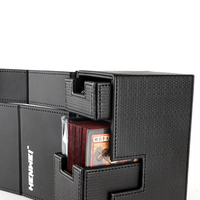 Boîte à cartes de jeu en cuir PU premium à deux étages avec tiroir rabattable, vente en gros