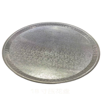 Plateau de cuisson rond en aluminium jetable de qualité alimentaire de 18 pouces, gaufré, plat, en plastique PET, type conteneur pour animaux de compagnie