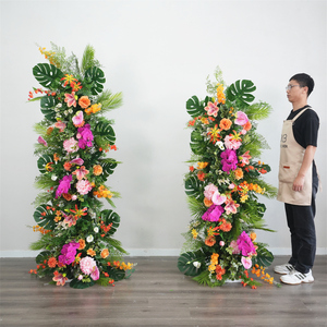 Conjunto de flores personalizadas para decoración de bodas, plantas, rosas, fondo floral para eventos de boda, decoración de fondo de escenario. - Product Image 1