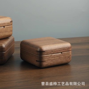 Wooden Jewelry Storage <b>Box</b> Rectangle Solid Color Portable Ring Necklace <b>Earring</b> Display <b>Gift</b> <b>Box</b> - Product Image 3