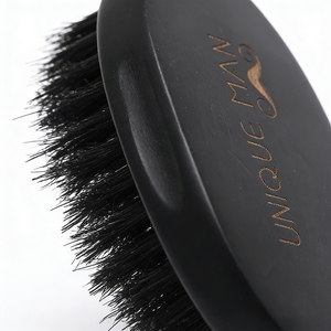 Brosse à barbe en poils de sanglier 100% naturels, douce <span class=keywords><strong>et</strong></span> moyenne, de couleur brun foncé, avec logo personnalisé, pour homme, marque privée - Product Image 3