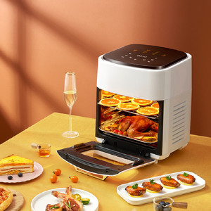 <span class=keywords><strong>Friteuse</strong></span> électrique de luxe avec fenêtre transparente et écran tactile, four électrique multifonction de 15l pour la maison - Product Image 4