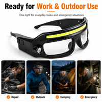 Lampe frontale LED rechargeable COB mains libres avec détecteur de mouvement, chargement Type-C, portable pour atelier, extérieur et camping