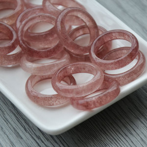 Natural Strawberry <b>Quartz</b> <b>Ring</b> Pigeon Blood Red Round 19mm Inner Diameter For <b>Ring</b> Making - Product Image 4