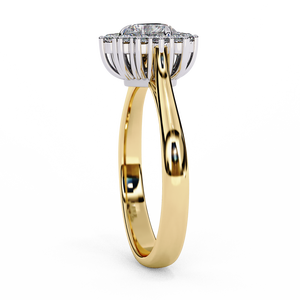 แหวนหมั้นเพชรแล็บโกรว์ทรงบริลเลียนต์ทองคำแท้ 18K สำหรับผู้หญิง ได้รับการรับรองจาก IGI ชุบโรเดียม หรูหรา สีขาว D พร้อมเลเซอร์ - Product Image 5