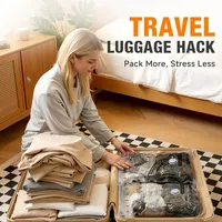 Sacs de rangement sous vide pliables écologiques en gros avec pompe manuelle pour compression et gain de place pour l'organisation des vêtements dans les valises